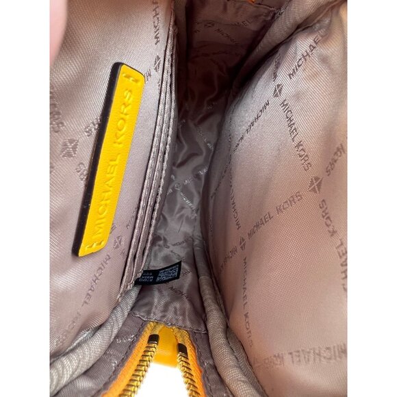 Michael Kors phone crossbody sloan small topzip front pocket jacquard bag butter - Picture 6 of 6